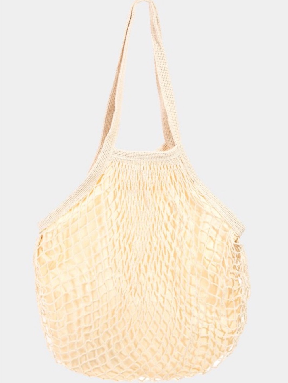 Cream Mesh Market Beach Tote Bag